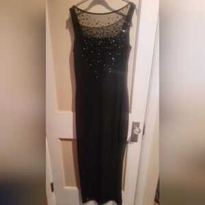 Elegant/Extremely Sexy Black Evening Dress With Bling Size 12 Stretchy
